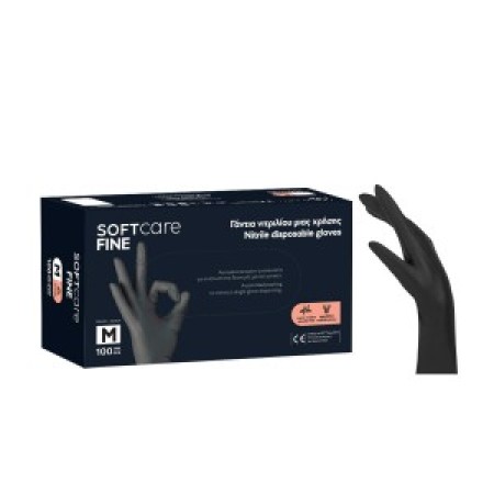 Γάντια Νιτριλίου - Μαύρα - Soft care fine