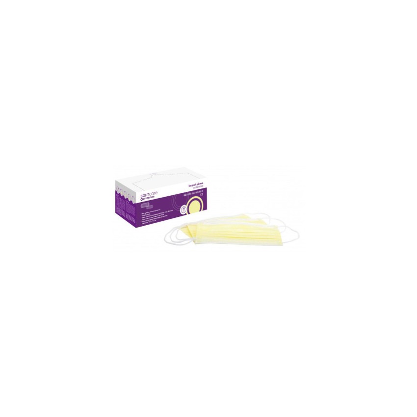 Ιατρική Μάσκα 3ply Type II με λάστιχο Soft Care  - Κίτρινη
