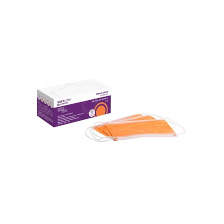 Ιατρική Μάσκα 3ply Type II με λάστιχο Soft Care  - Πορτοκαλί