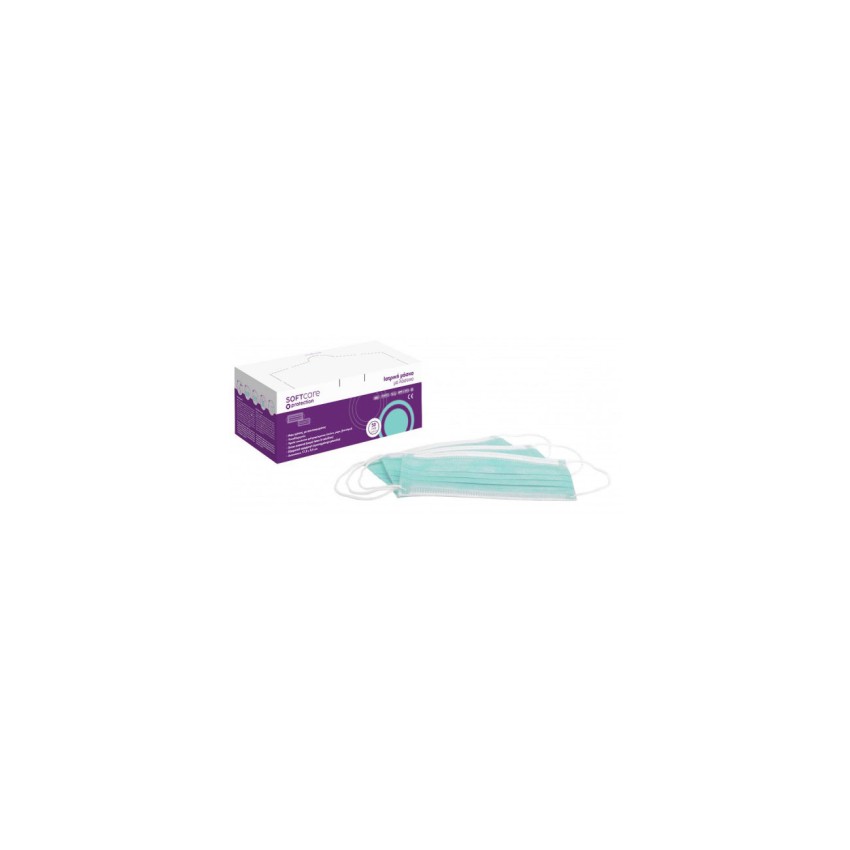 Ιατρική Μάσκα 3ply Type II με λάστιχο Soft Care  - Πράσινη