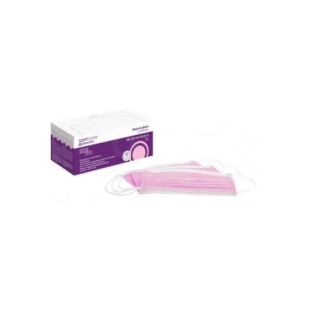 Ιατρική Μάσκα 3ply Type II με λάστιχο Soft Care  - Ροζ