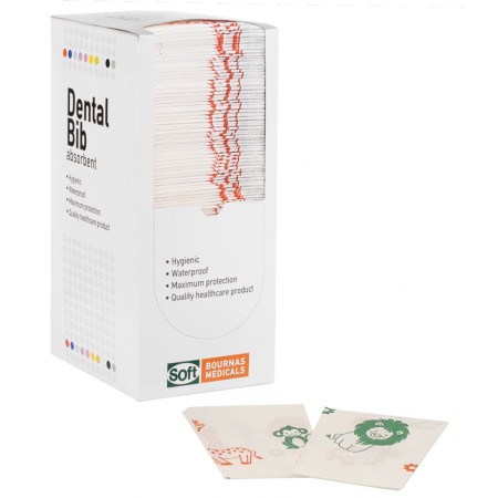 Οδοντιατρική πετσέτα bib 125τεμ με dispenser - ζωάκια